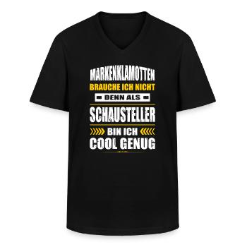 Markenklamotten Brauche Ich Nicht Schausteller - Männer-T-Shirt mit V-Ausschnitt - Schwarz - Vorne - AI Model Male 178 dark (178cm)