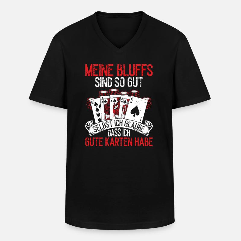 Pokertisch Poker Karten Set Chips Pokerspieler - Männer-T-Shirt mit V-Ausschnitt - Schwarz