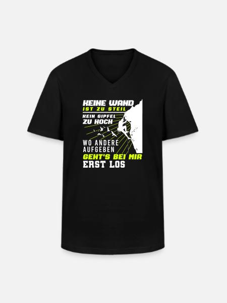 Climbing Bouldering Funny Motif Climber - Men's V-Neck T-Shirt - black