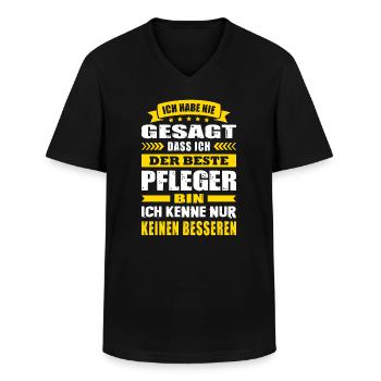 Ich Habe Nie Gesagt Der Beste Pfleger Pflege - Männer-T-Shirt mit V-Ausschnitt - Schwarz - Vorne - AI Model Male 178 dark (178cm)