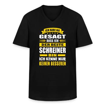 Ich Habe Nie Gesagt Der Beste Schreiner Meister - Männer-T-Shirt mit V-Ausschnitt - Schwarz - Vorne - AI Model Male 178 dark (178cm)