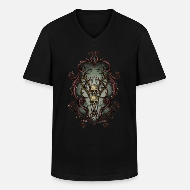 Rahmen Schädel - Männer-T-Shirt mit V-Ausschnitt - Schwarz