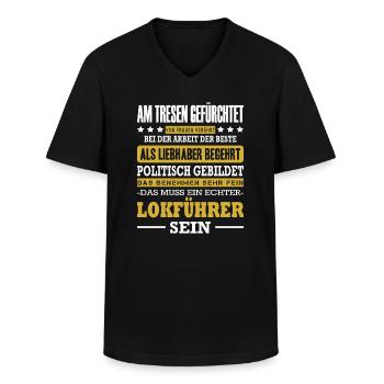 Lokführer Am Tresen Gefürchtet Zugfahrer Zugführer - Männer-T-Shirt mit V-Ausschnitt - Schwarz - Vorne - AI Model Male 178 dark (178cm)