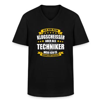 Ich Bin Kein Klugscheisser Techniker Prüfung - Männer-T-Shirt mit V-Ausschnitt - Schwarz - Vorne - AI Model Male 178 dark (178cm)