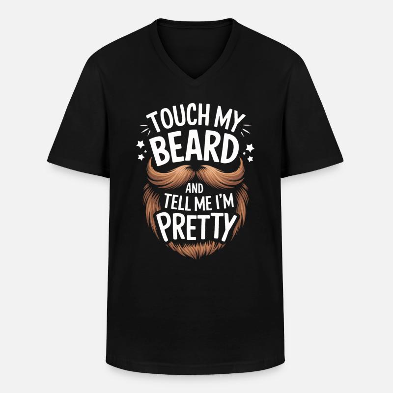 Bart Schnurrbart Bärtige Männer - Männer-T-Shirt mit V-Ausschnitt - Schwarz