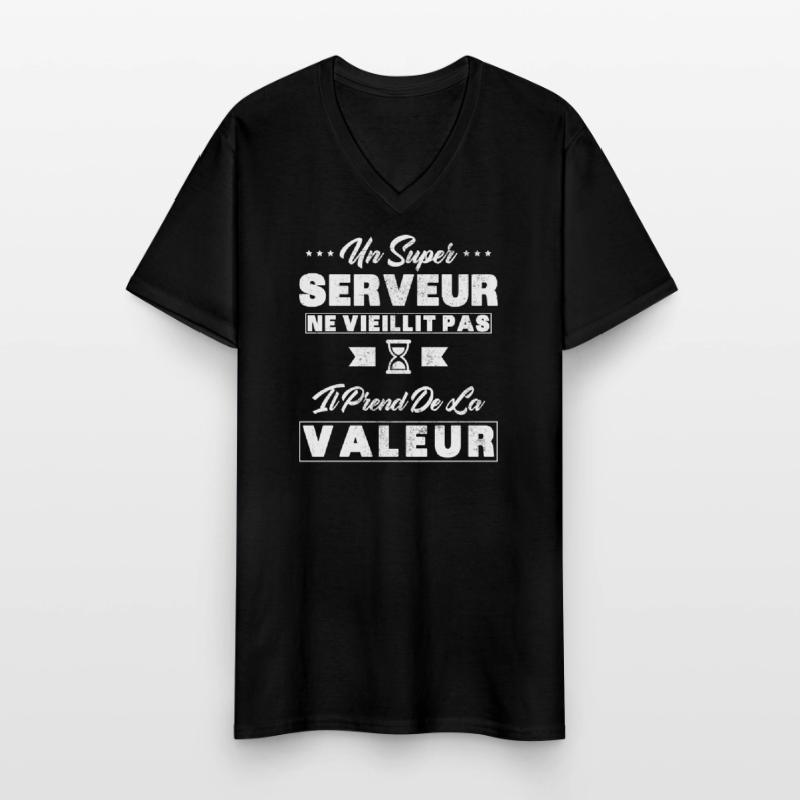 A Super Server does not age as a gift Server Men's V-Neck T-Shirt