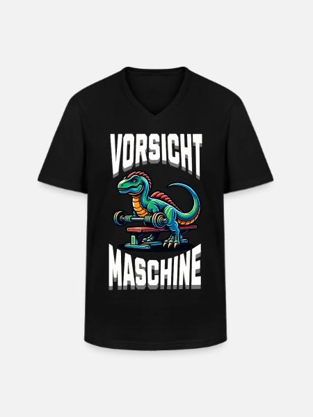 Gym Shirt – Beware Machine - Men's V-Neck T-Shirt - black