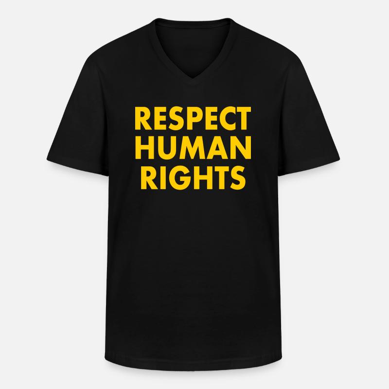 Respect human rights - Männer-T-Shirt mit V-Ausschnitt - Schwarz