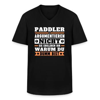 Paddlers don't argue - Men's V-Neck T-Shirt - black - Front - AI Model Male 178 dark (178cm)