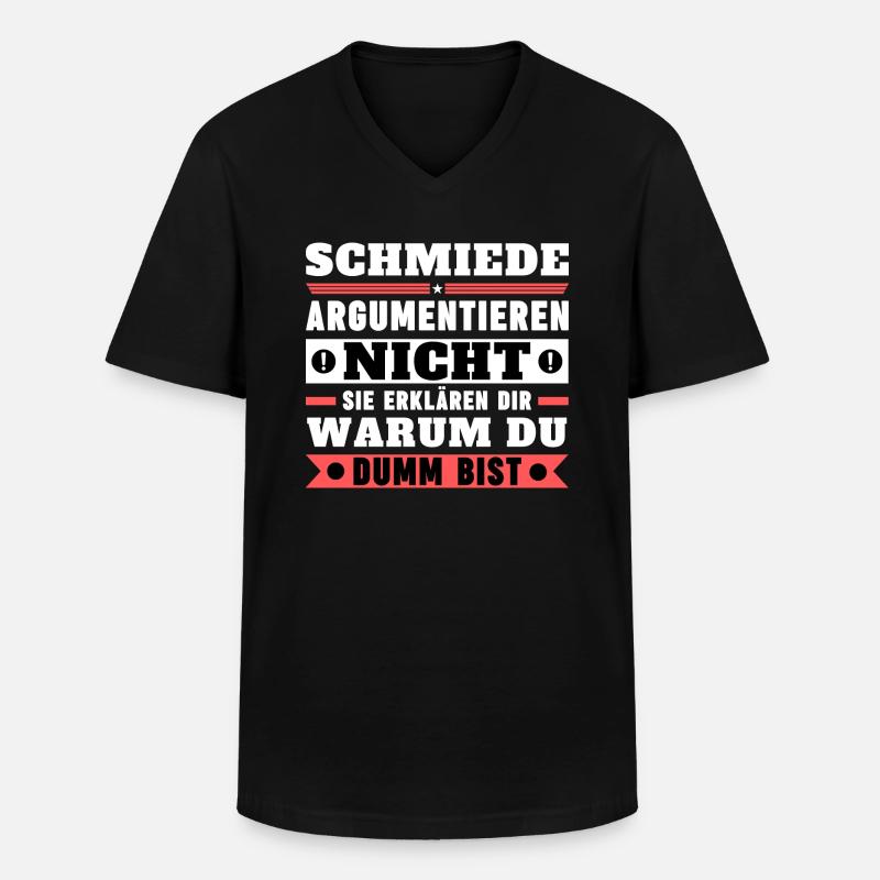 Blacksmiths don't argue - Men's V-Neck T-Shirt - black