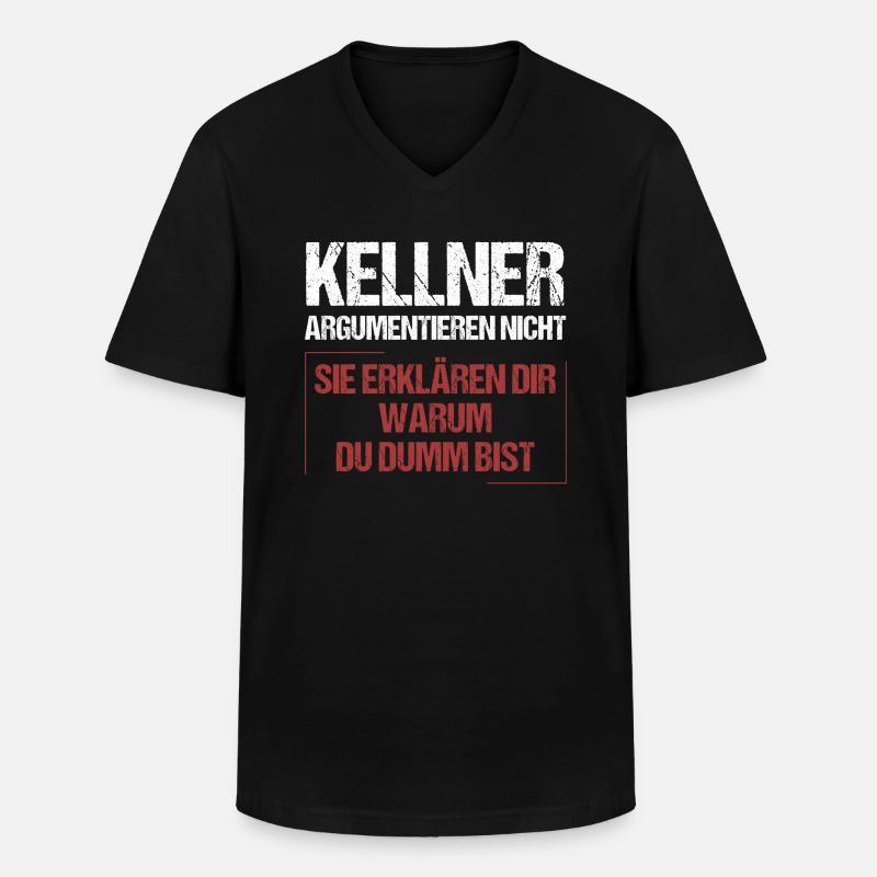 Kellner argumentieren nicht - Männer-T-Shirt mit V-Ausschnitt - Schwarz