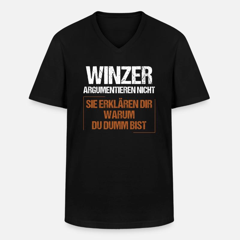 Winzer argumentieren nicht - Männer-T-Shirt mit V-Ausschnitt - Schwarz
