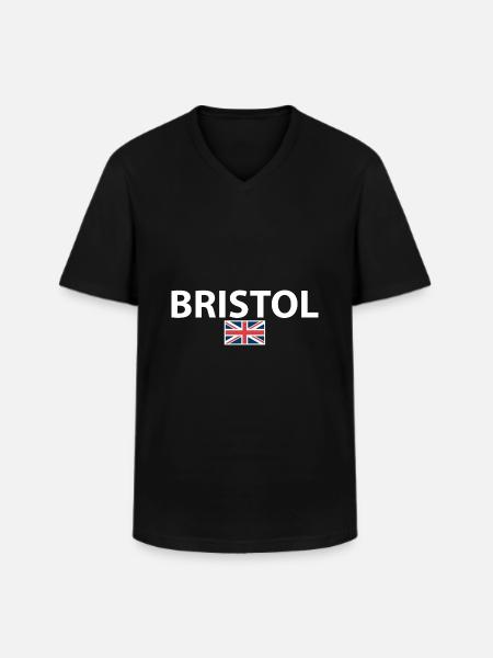 Bristol UK British Flag Briton - Men's V-Neck T-Shirt - black