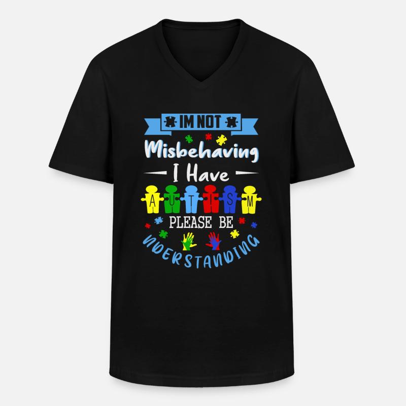 Ich habe Autismus - Männer-T-Shirt mit V-Ausschnitt - Schwarz