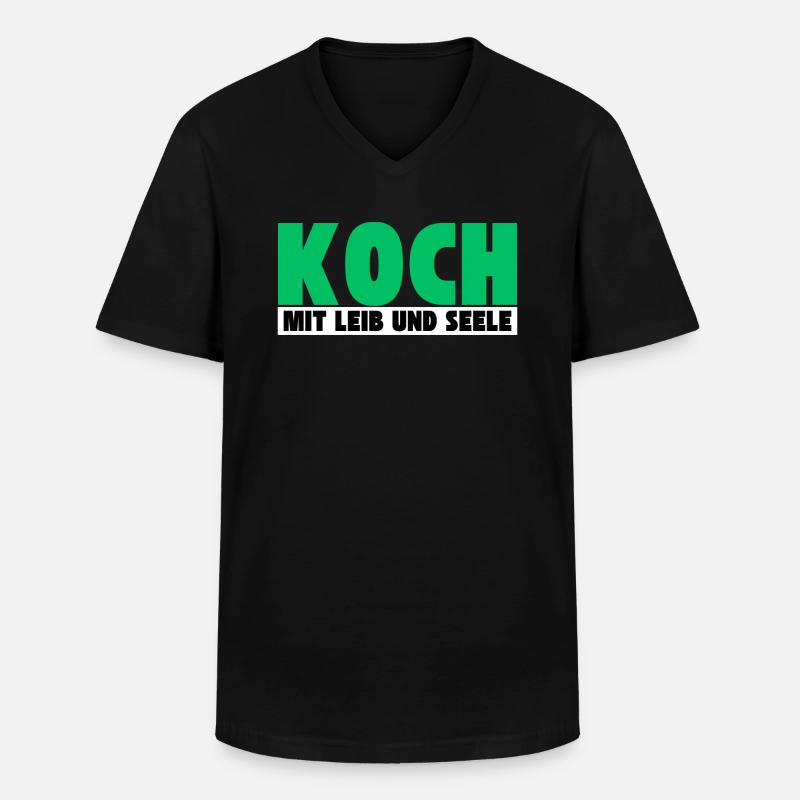 Koch mit Leib und Seele - Männer-T-Shirt mit V-Ausschnitt - Schwarz