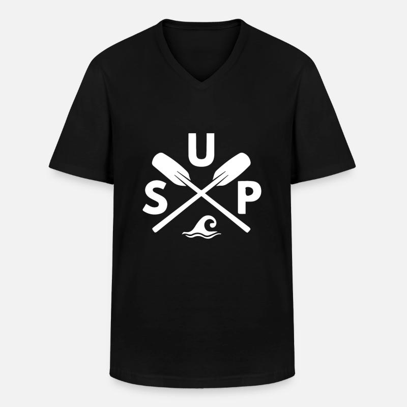 SUP - Männer-T-Shirt mit V-Ausschnitt - Schwarz