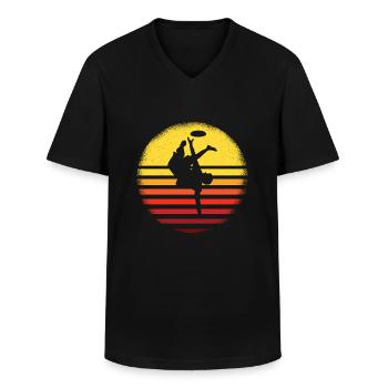 Freestyle Frisbee Ultimate Frisbee - T-shirt col V Homme - noir - Devant - AI Model Male 178 dark (178cm)