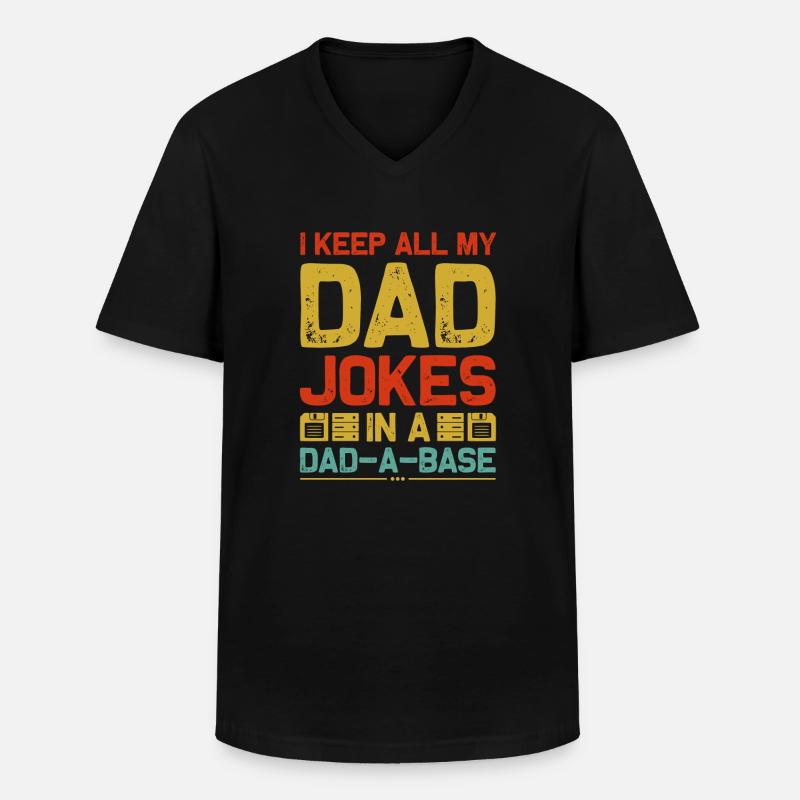 Dad Joke Funny Dad Joke Padre Scherzi - Maglietta da uomo classica con scollo a V - nero