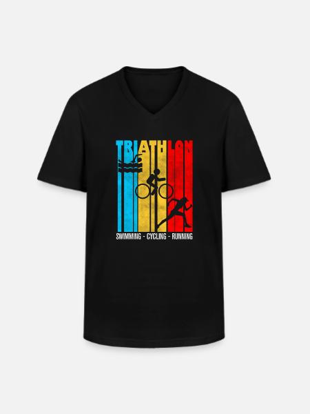 triathlon, triathlon, humour triathlon - T-shirt col V Homme - noir