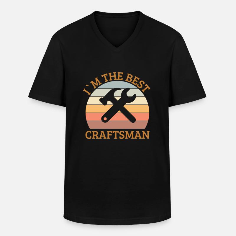 Ich Bin Der Beste Handwerker - Männer-T-Shirt mit V-Ausschnitt - Schwarz