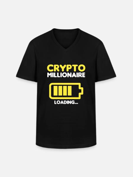 Crypto Millionair Charging... - Men's V-Neck T-Shirt - black