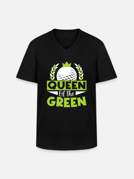Queen of Green - Golf - Men's V-Neck T-Shirt - black