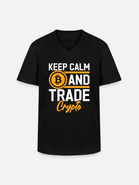 Keep calm and trade cryptocurrencies - Men's V-Neck T-Shirt - black