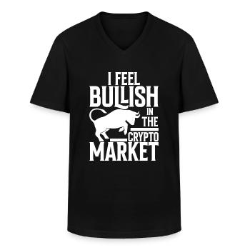 Ich Bin Optimistisch Für Den Kryptomarkt - Männer-T-Shirt mit V-Ausschnitt - Schwarz - Vorne - AI Model Male 178 dark (178cm)