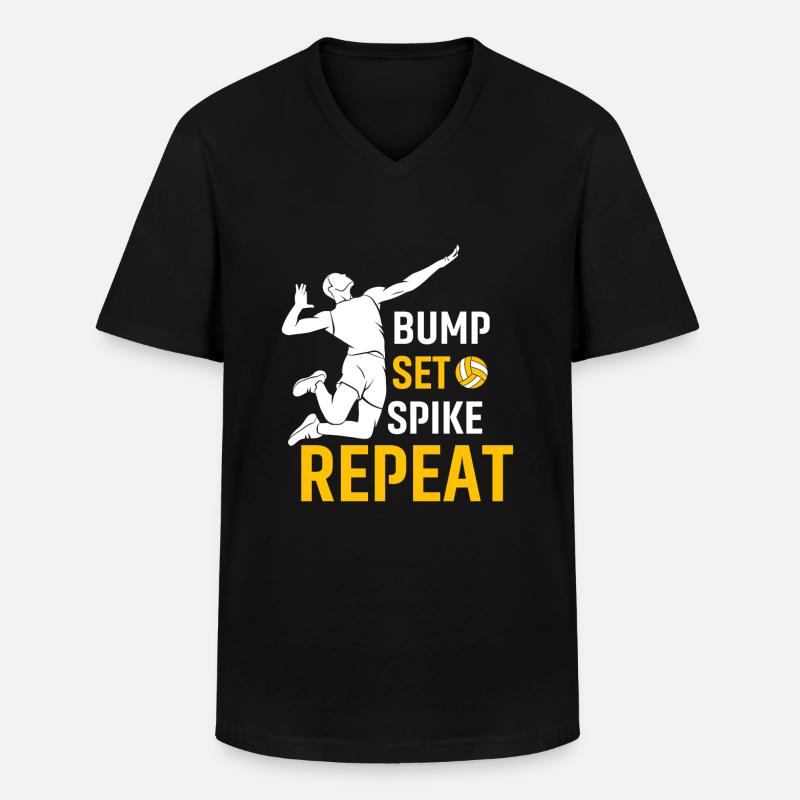 Bump Set Spike Repeat - T-shirt col V Homme - noir