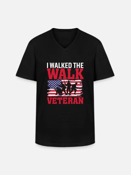 I walked the path veteran - Men's V-Neck T-Shirt - black