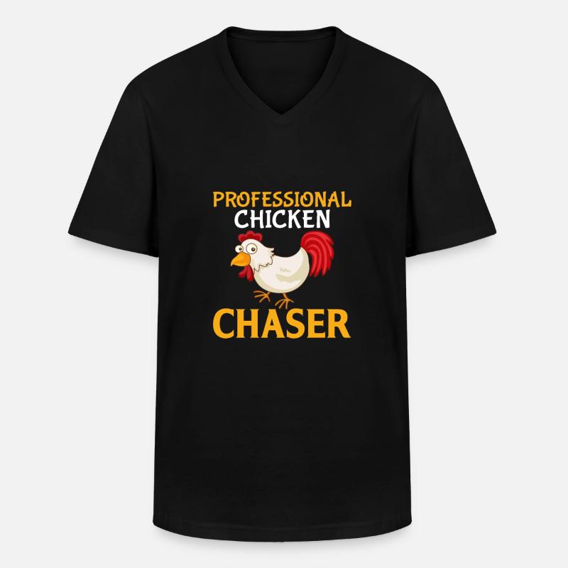 Professioneller Hühnerjäger - Männer-T-Shirt mit V-Ausschnitt - Schwarz