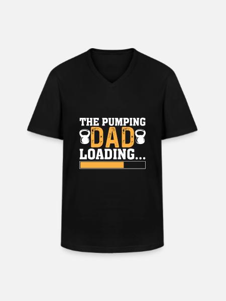The pumping father loading... - Men's V-Neck T-Shirt - black