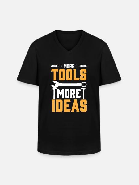 Plus d’outils, plus d’idées - T-shirt col V Homme - noir