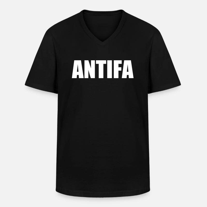 Antifa - Männer-T-Shirt mit V-Ausschnitt - Schwarz