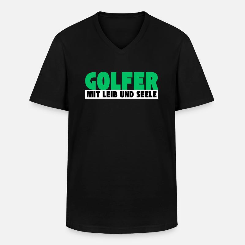 Golfer mit Leib und Seele - Männer-T-Shirt mit V-Ausschnitt - Schwarz