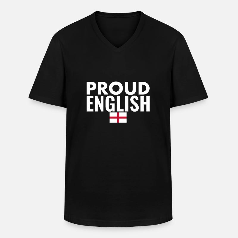 Fier drapeau anglais anglais Angleterre - T-shirt col V Homme - noir