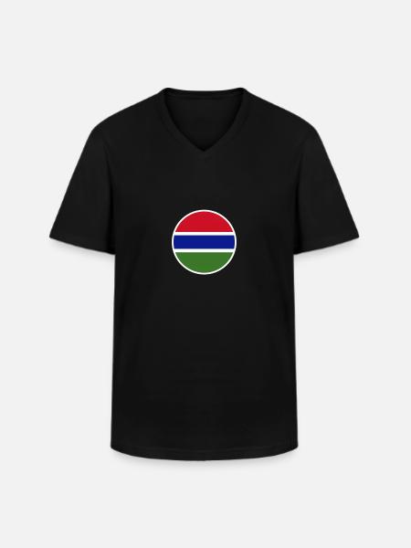 Gambia Gambian Flag Gambier - Klassisk herre T-shirt med V-udskæring - sort