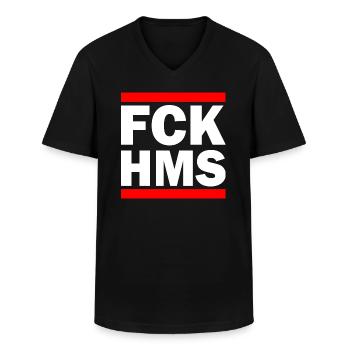 Fck hms - Männer-T-Shirt mit V-Ausschnitt - Schwarz - Vorne - AI Model Male 178 dark (178cm)