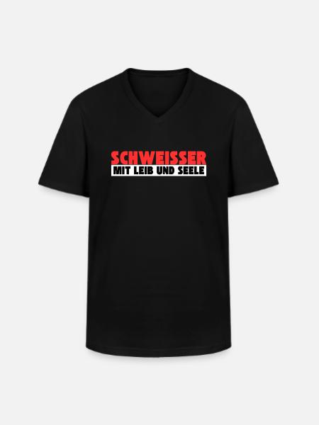 Schweißer mit Leib und Seele - Männer-T-Shirt mit V-Ausschnitt - Schwarz