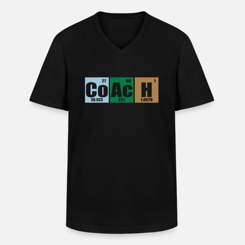 Coach - Männer-T-Shirt mit V-Ausschnitt - Schwarz