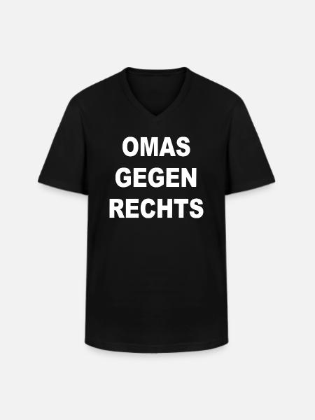 omas gegen rechts - Männer-T-Shirt mit V-Ausschnitt - Schwarz