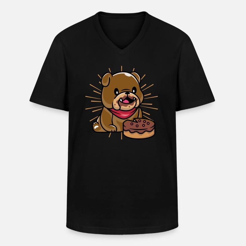 Hunde-Kuchen - Männer-T-Shirt mit V-Ausschnitt - Schwarz