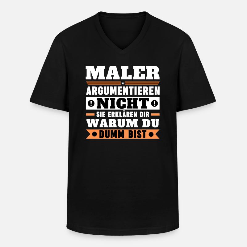 Maler argumentieren nicht - Männer-T-Shirt mit V-Ausschnitt - Schwarz