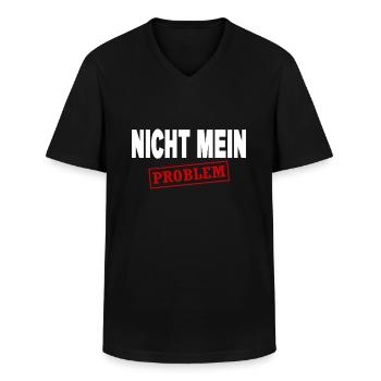 Lustig Sprüche Sarkasmus Ironie Nicht Mein Problem - Männer-T-Shirt mit V-Ausschnitt - Schwarz - Vorne - AI Model Male 178 dark (178cm)