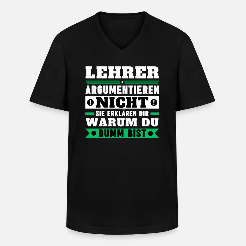 Lehrer argumentieren nicht - Männer-T-Shirt mit V-Ausschnitt - Schwarz