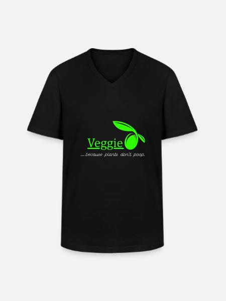Veggie - Vegetarian. Gift idea - Men's V-Neck T-Shirt - black