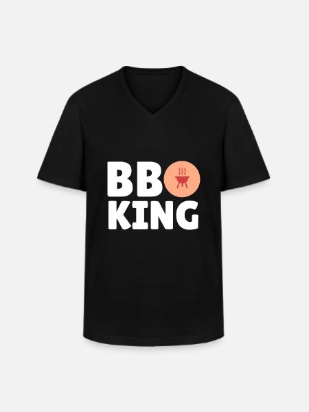 BBQ King - Grilling - Men's V-Neck T-Shirt - black