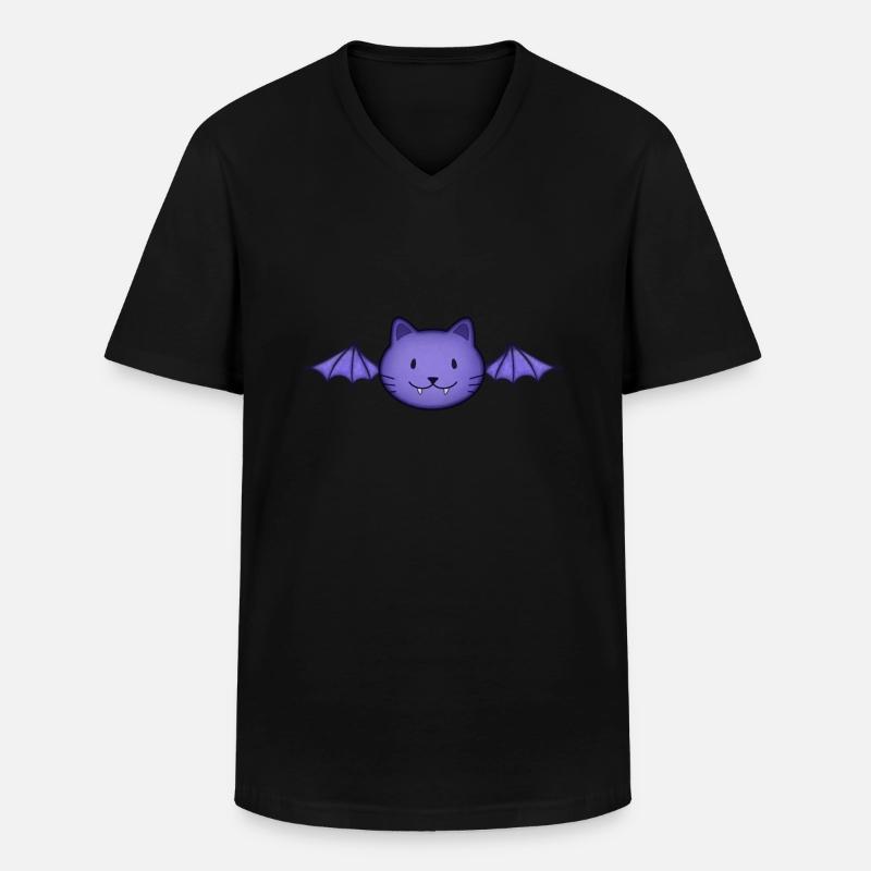 Fledermaus-Katze - Männer-T-Shirt mit V-Ausschnitt - Schwarz