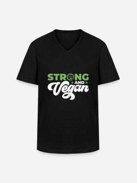 Strong and Vegan - Men's V-Neck T-Shirt - black
