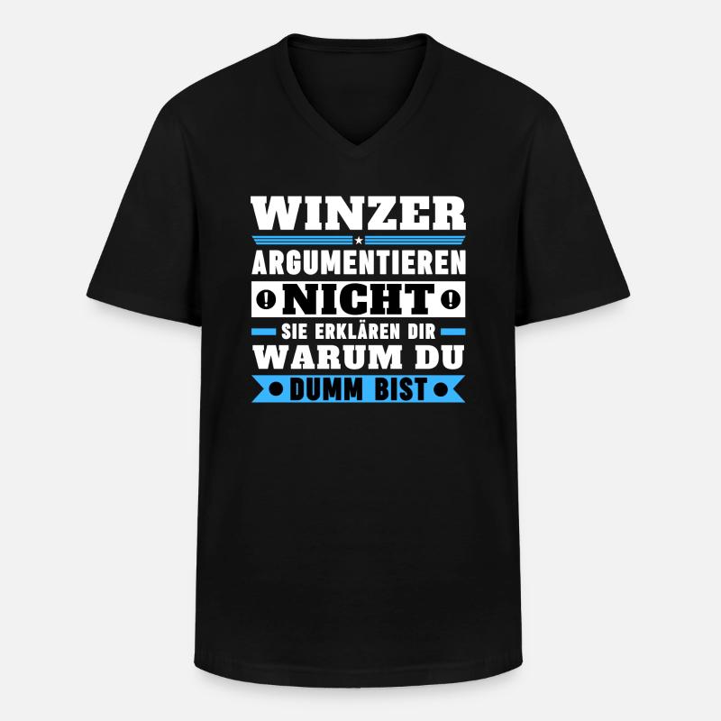 Winzer argumentieren nicht - Männer-T-Shirt mit V-Ausschnitt - Schwarz